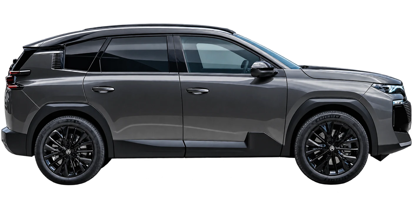 Grauer Citroën C5 Aircross in der Seitenansicht
